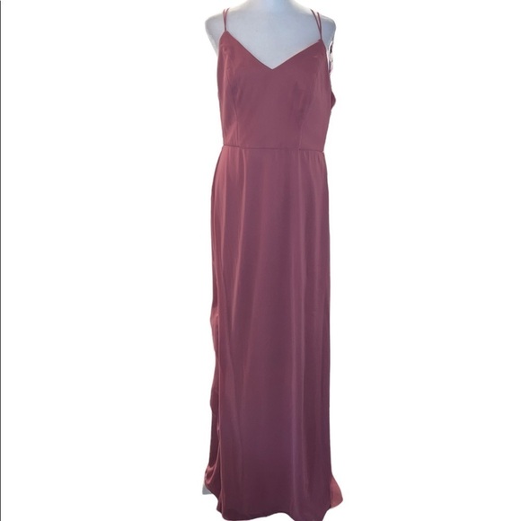 After Six Style 1527 Draped Blouson Back Chiffon Maxi Dress Size 12 NWT - Picture 3 of 7